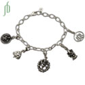 Hindu Bliss Charmas Bracelet Sterling Silver Adjustable