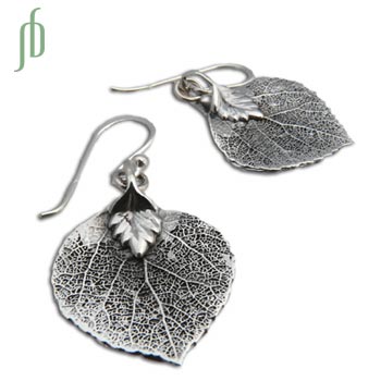 Bodhi Leaf Earrings, Pipal Leaf Earrings