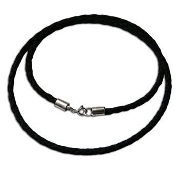 Leather Necklace with Silver Clasp 18