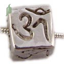 Om Cube Necklace Silver