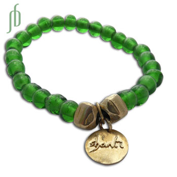 Shanti Mala Bracelet Recycled Glass & Brass #4