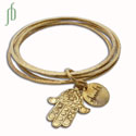 Hamsa Hand of Fatima Bangles Bracelet Recycled Brass