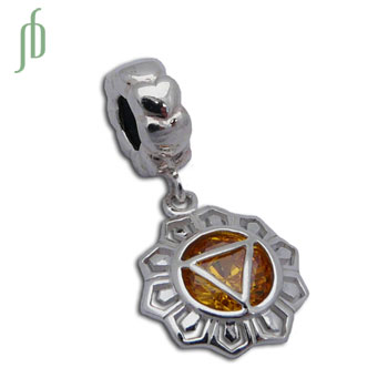 Solar Plexus Chakra Charma Bead Yellow Cubic Zirconia