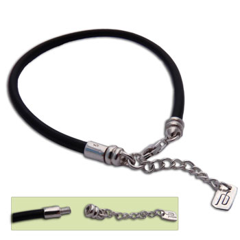 Rubber & Silver Screw-off end Charmas Beads Bracelet Base