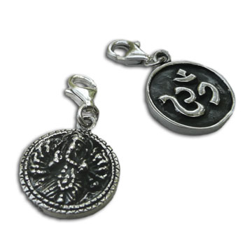 Double-sided Om and Ganesh Charm