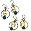 Shanti Earrings Circles Recycled Glass & Brass