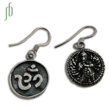 Double-sided Om and Ganesh Earrings