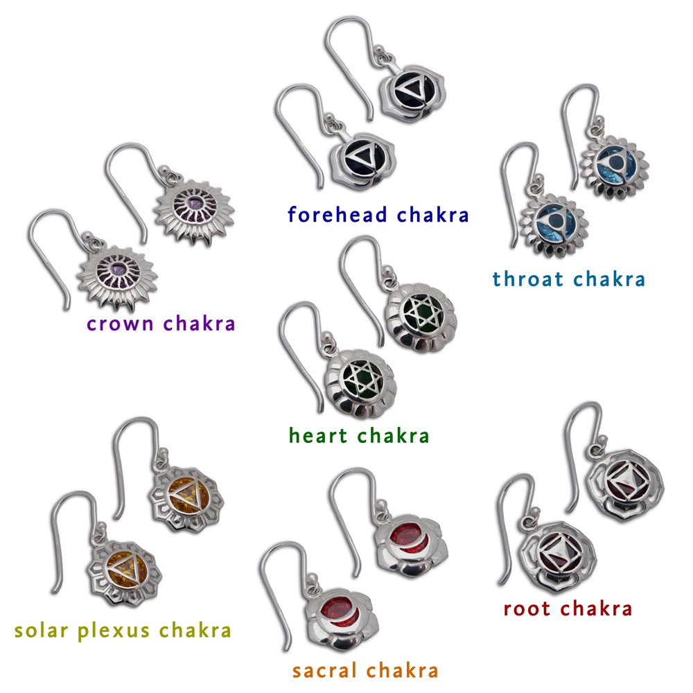 Crown Chakra earrings in Sterling Silver