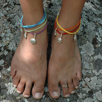 Solar Plexus Chakra Anklet Yellow 9-10" adjustable #4