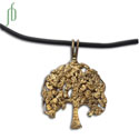 Bodhi Tree Rubber Necklace Recycled Brass 18"/45 cm