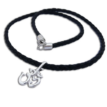 Om Necklace Leather 20