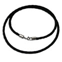 Leather Necklace with Silver Clasp 18", 20" or 22"
