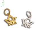 Tiny Lotus Charm Sterling Silver or Gold-tone