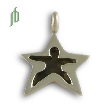 Star Tag: Warrior Pose Pendant