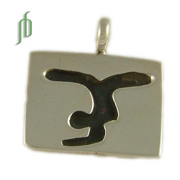 Square Tag: Scorpion Pose Pendant