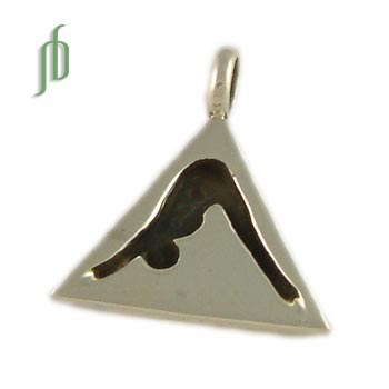 Triangle Dog Tag: Dog Pose Pendant