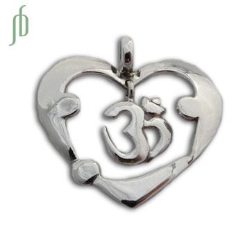 Three Yogi Om Heart Pendant