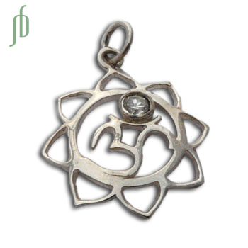 Om Lotus Charm Pendant 20 mm