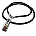 Purity Chakra Necklace Silver, Gemstones & Leather 18" / 45 cm