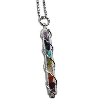 Chakra Necklace Sterling Silver & Gemstones 16