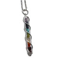 Chakra Necklace Sterling Silver & Gemstones 16" / 40 cm