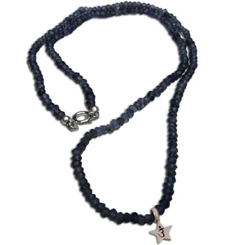 Forehead Chakra Necklace with Iolite 18"/45 cm Sterling silver #2