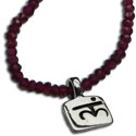 Root Chakra Necklace with Garnet 18"/45 cm Sterling silver
