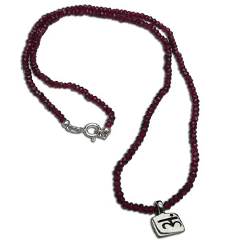 Root Chakra Necklace with Garnet 18"/45 cm Sterling silver #2